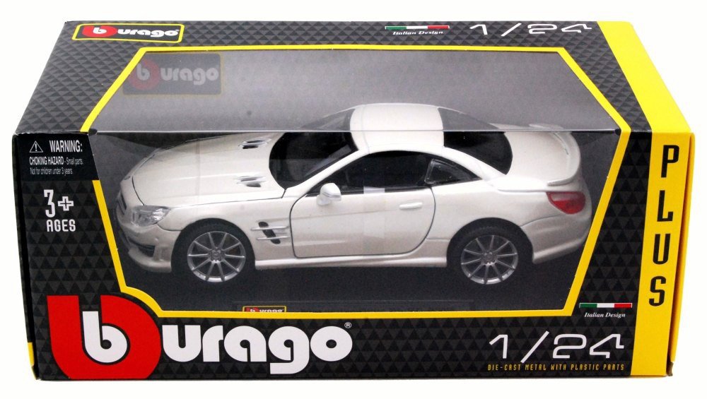 Mercedes-Benz SL65 AMG, Pearl White - Bburago 21066 - 1/24 scale